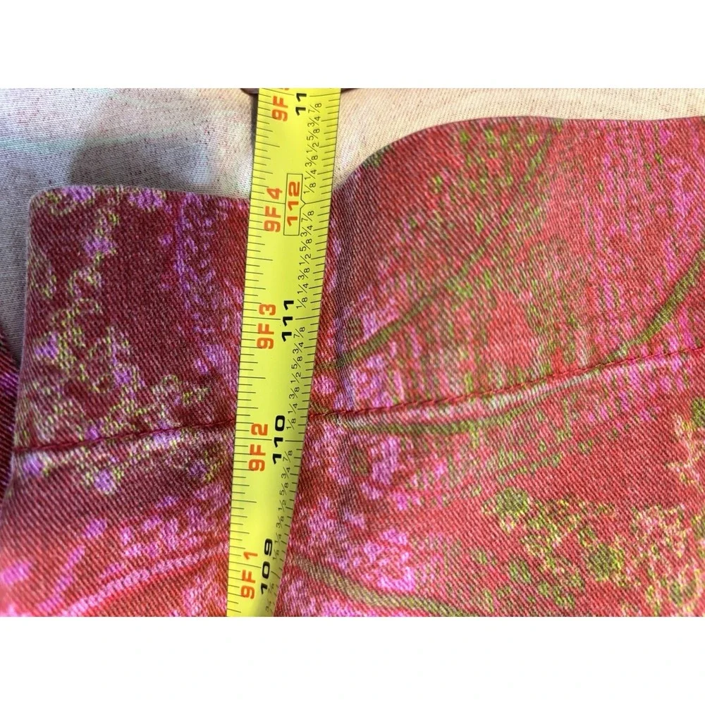 Crate & Barrel Christmas Paisley Tablecloth Red  1112 x 59